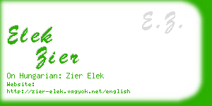 elek zier business card